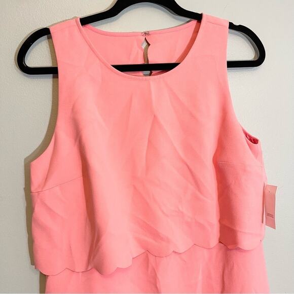 NWT Coral Loft Scalloped Split Back Sleeveless Dress Size 10 - Picture 3 of 13